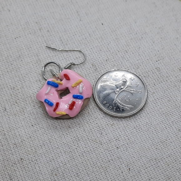 Handmade donut earrings - Picture 2 of 4